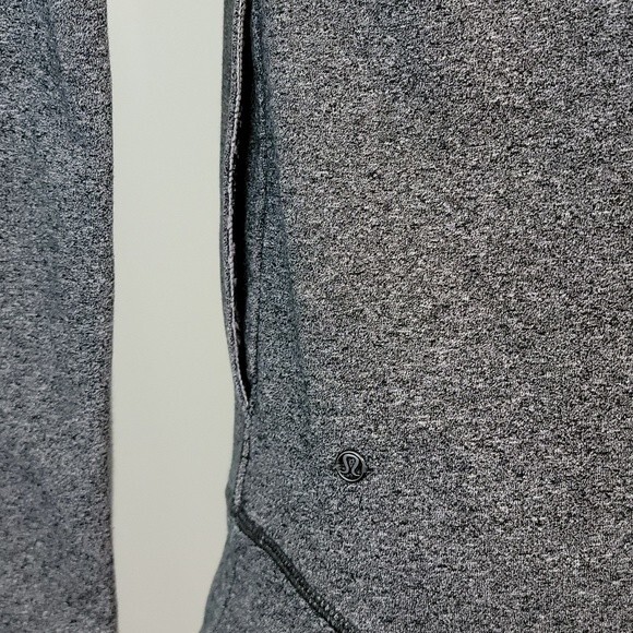 LULULEMON Exhalation Pullover II Heathered Speckle Black size 4 - Picture 8 of 9